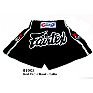 BS0621 Fairtex Red Eagle Rank Shorts, Satin